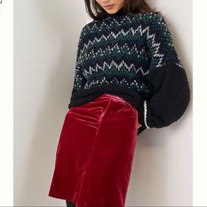 Anthropologie Montie Velvet Mini Skirt -Sz 8 (NWT)